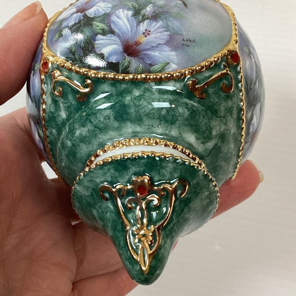 VTG Lot Of 2 1998 Lena Liu Treasury Of Jeweled Hummingbirds Porcelain Ornaments - Picture 5 of 9